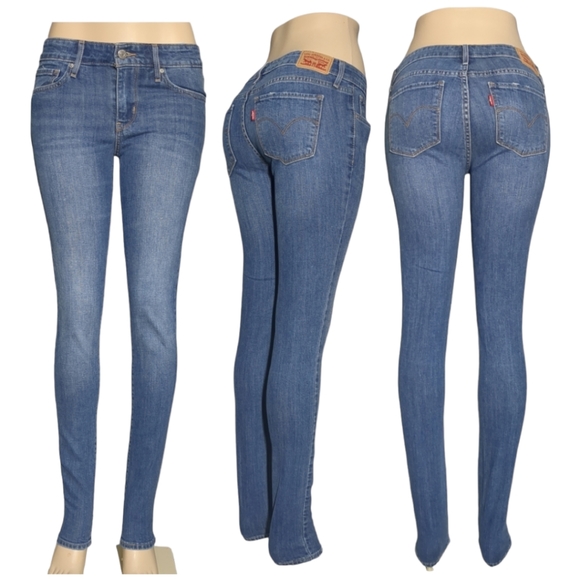 Levi’s Strauss 711 Skinny Filiform Blue Jeans Size 27. - Picture 2 of 16